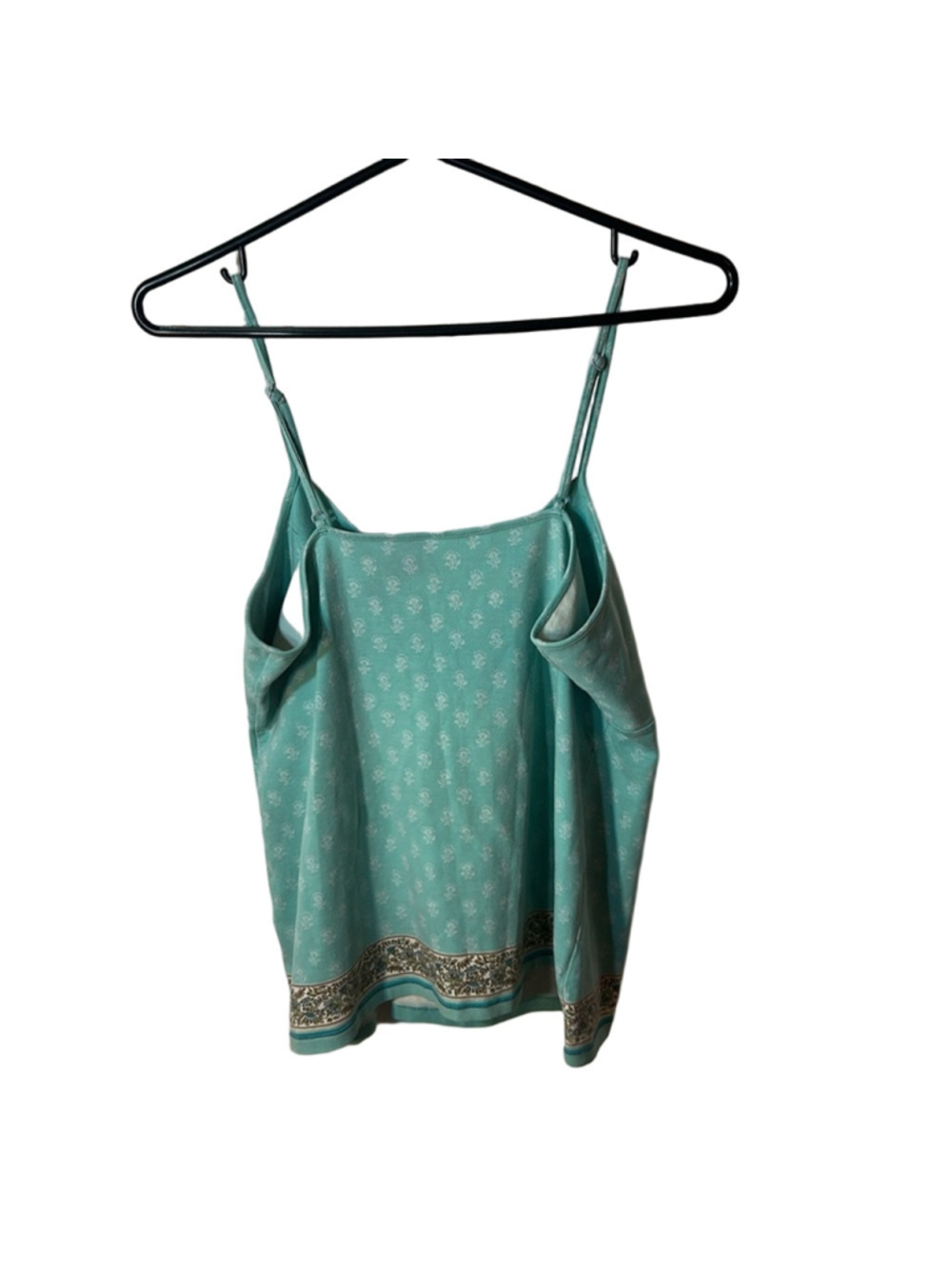Y2K boho floral aqua tank top with adjustable straps size XL - Picture 4 of 6